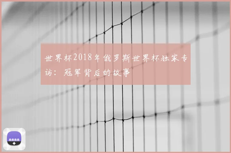 世界杯2018年俄罗斯世界杯独家专访:冠军背后的故事